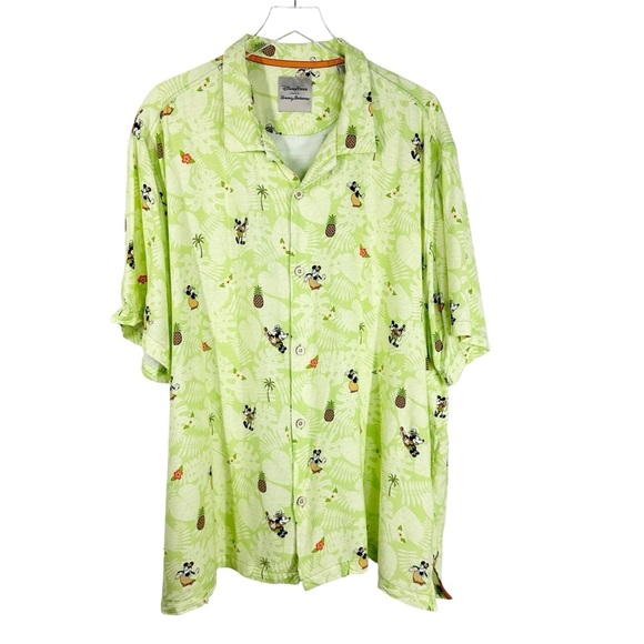 DISNEY PARKS by TOMMY BAHAMA Men's XXXL Green Short Sleeve Mini/Mickey Mouse - Picture 2 of 9